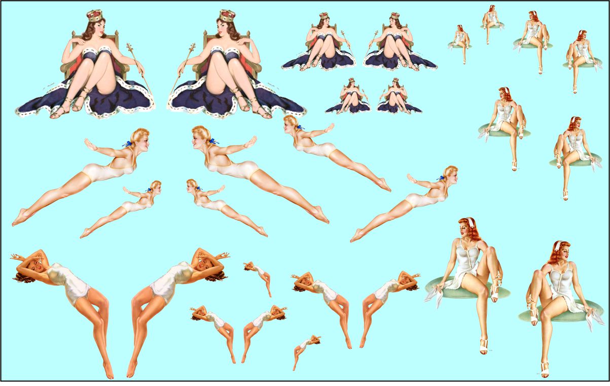 Pin Up Girls #7 Logo water slide decals
