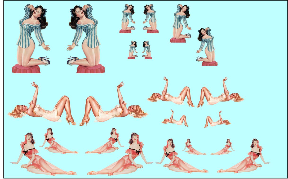 Pin Up Girls #8 Logo water slide decals