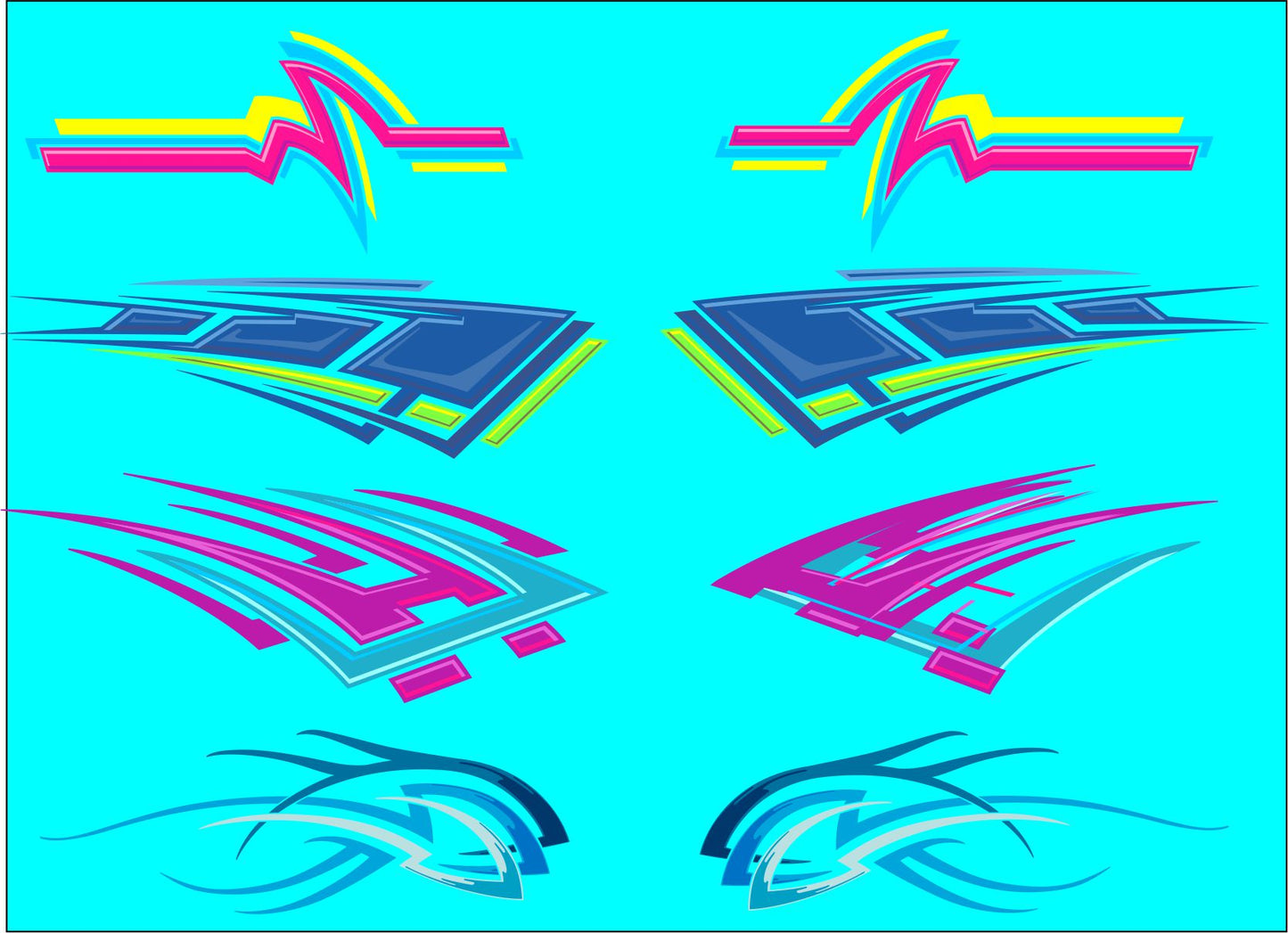 Retro Street Rod Small Collection water slide decals