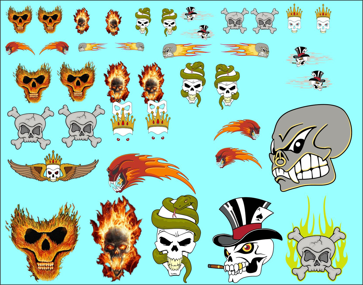 Skull Logo water slide decals