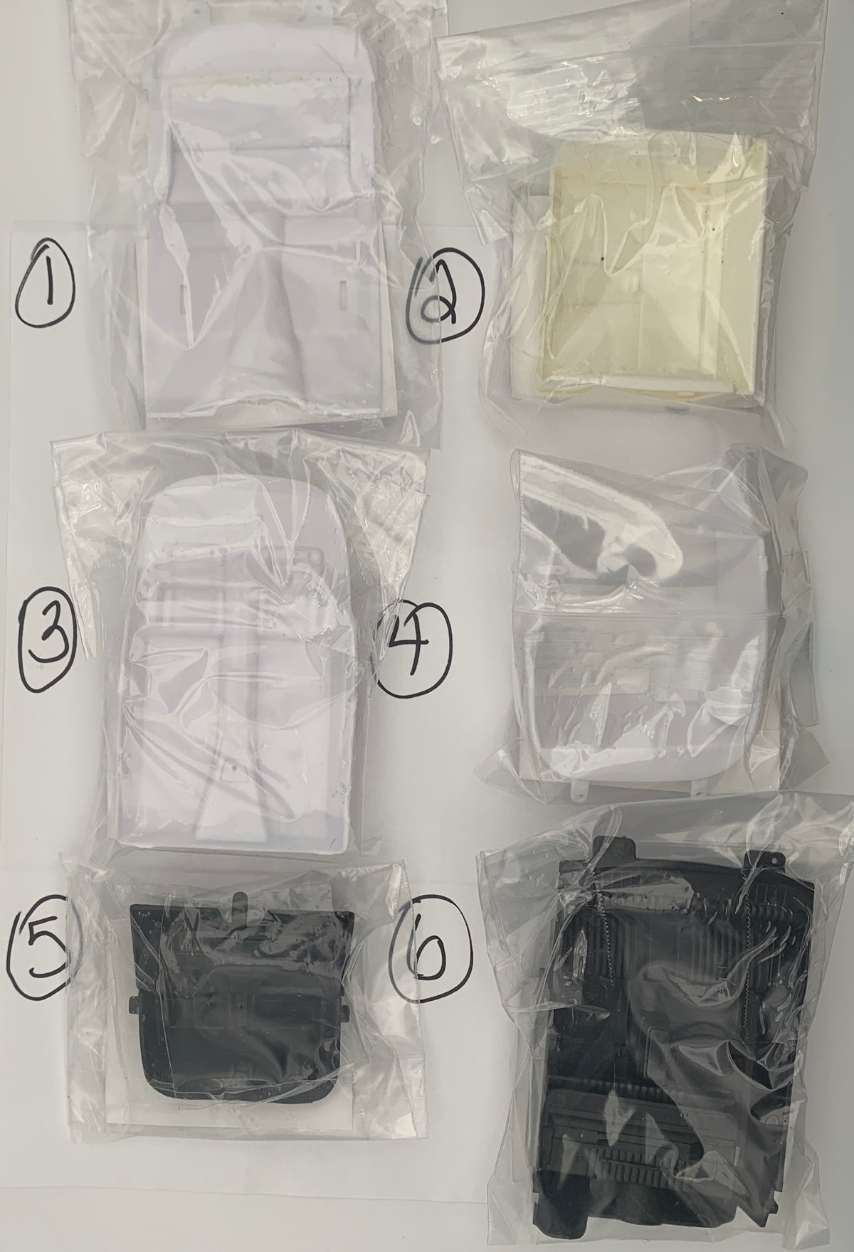 GM INTERIOR TUBS -  SEATS AND STEERING PARTS BAG