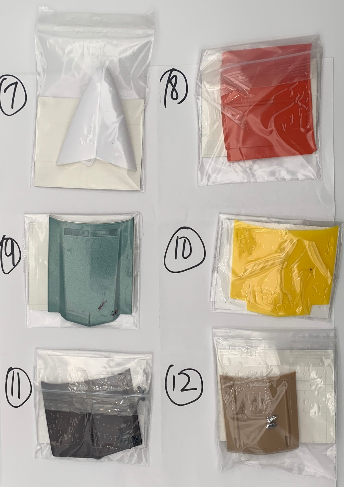 GM HOODS AND TRUNK LIDS PARTS BAG