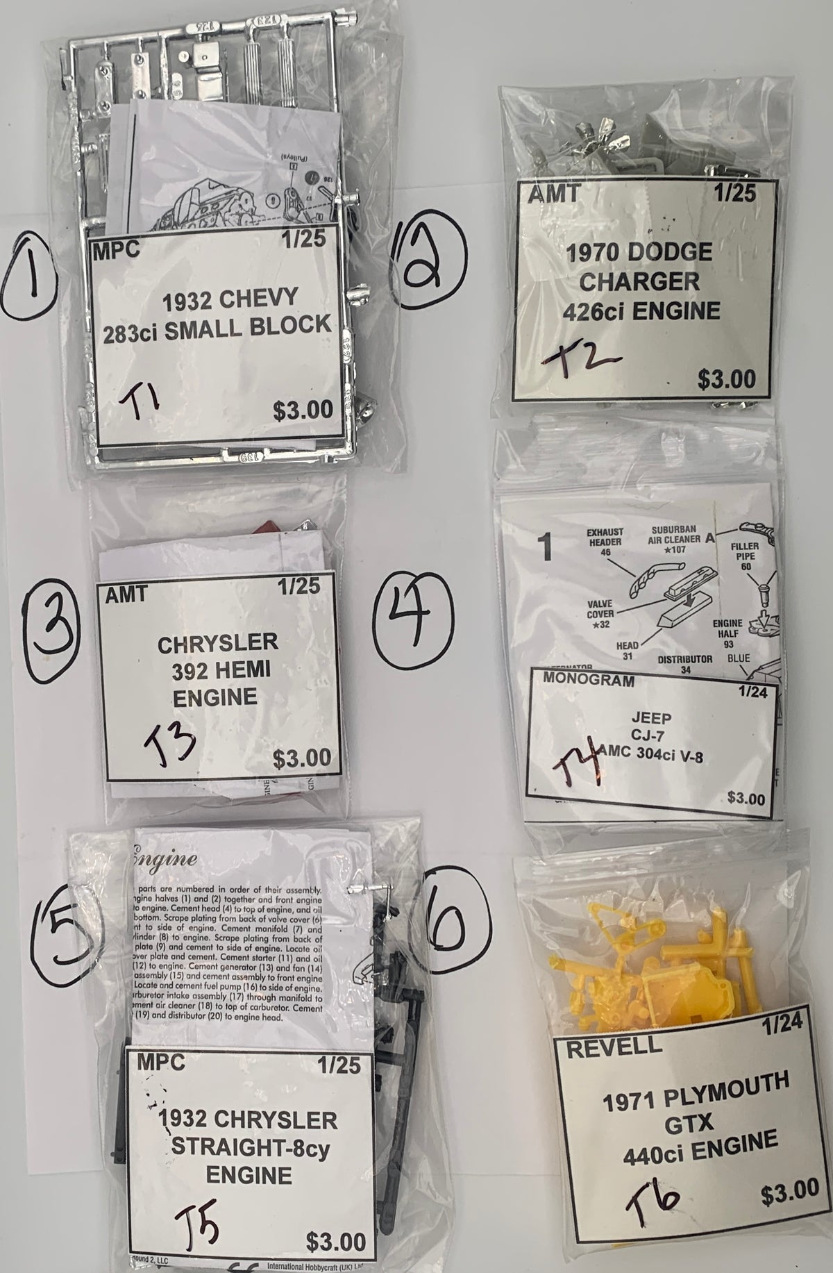 CHRYSLER DODGE MOPAR ENGINE BAG PARTS