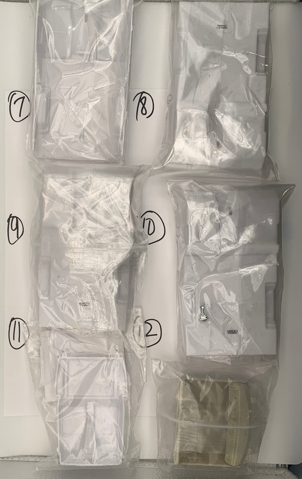 GM INTERIOR TUBS -  SEATS AND STEERING PARTS BAG