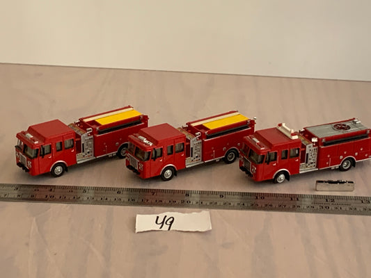 Diecast  boley 1/87 fire truck  (lot of 3)