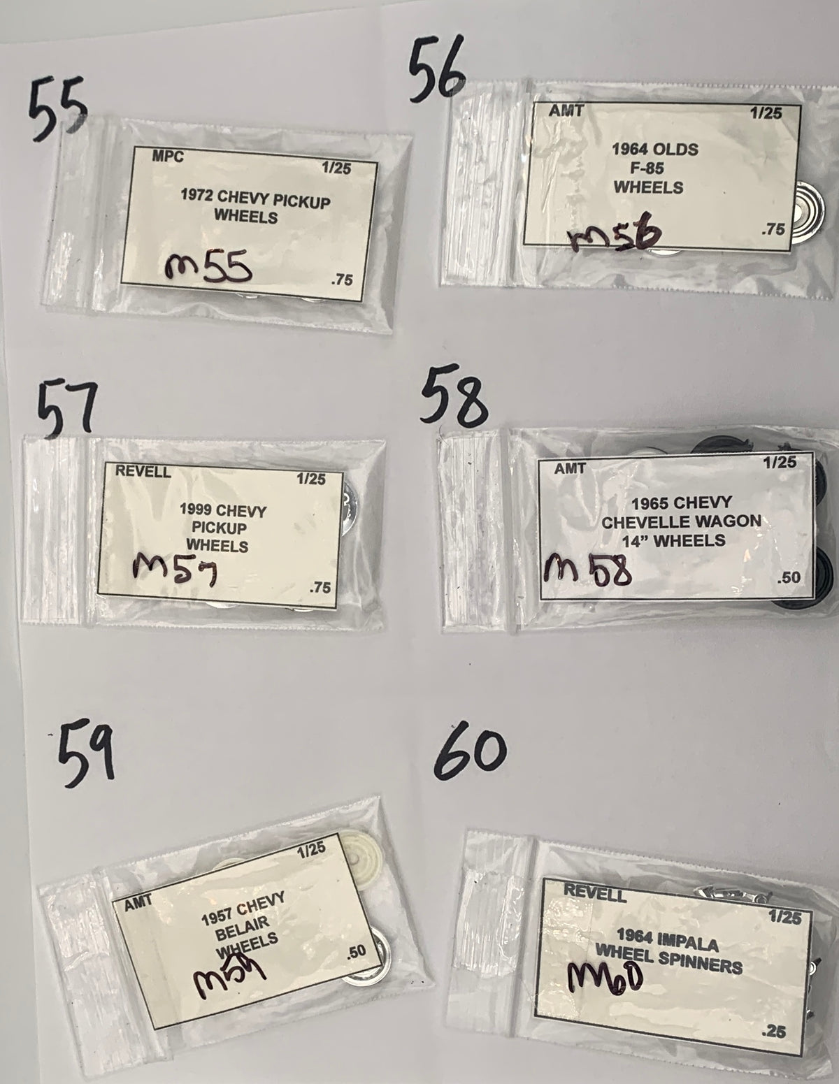 GM RIMS & TIRES WHEELS PARTS BAG