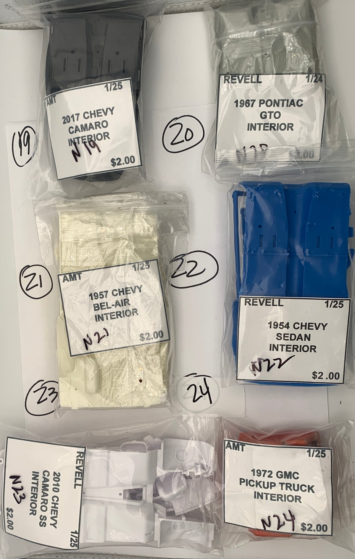 GM INTERIOR PARTS BAGS