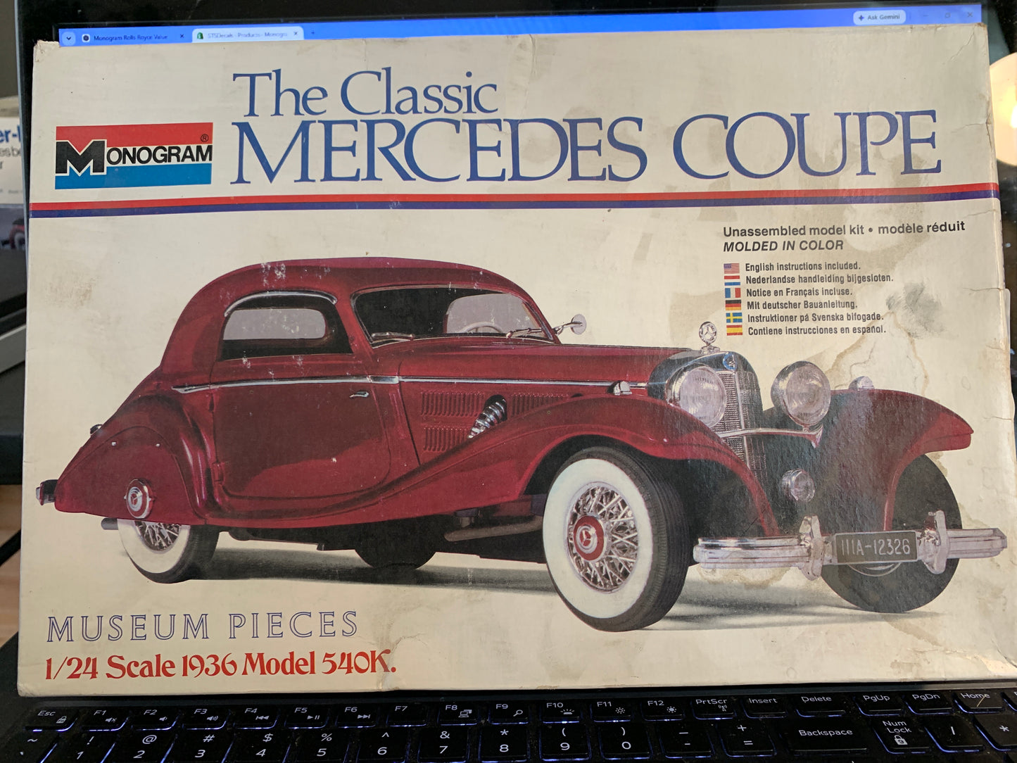 Monogram 1936 Mercedes-Benz 540K Coupe kit #2304, 1/24 scale