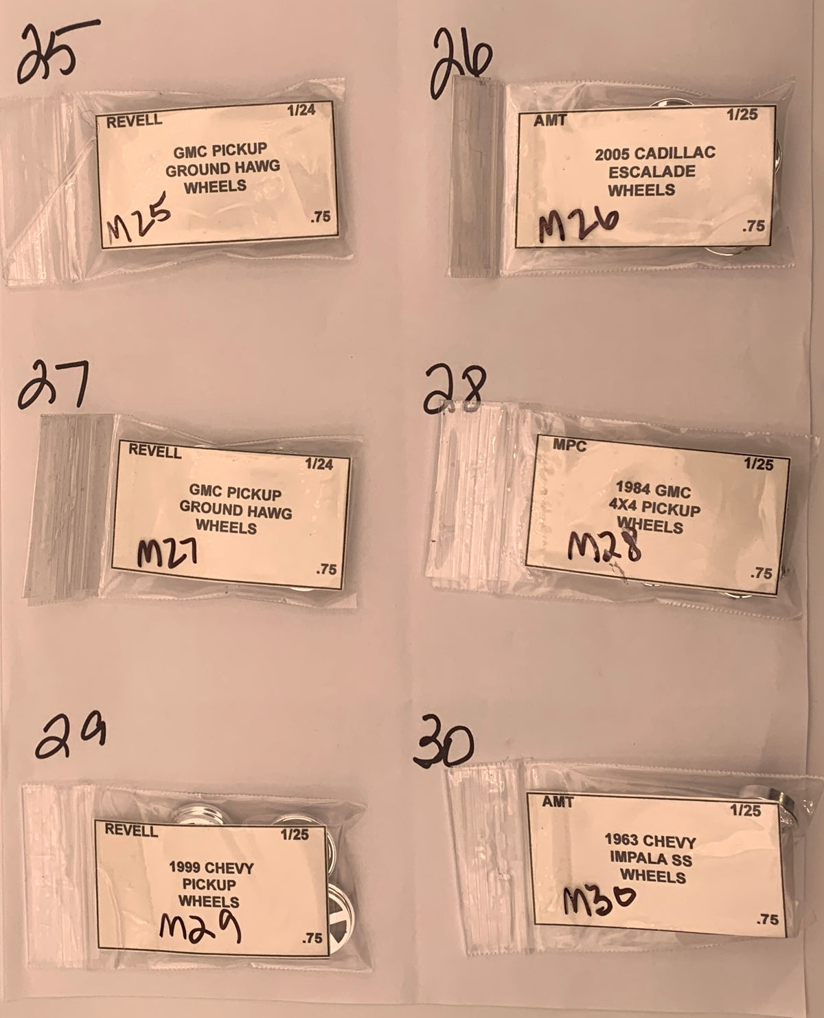 GM RIMS & TIRES WHEELS PARTS BAG