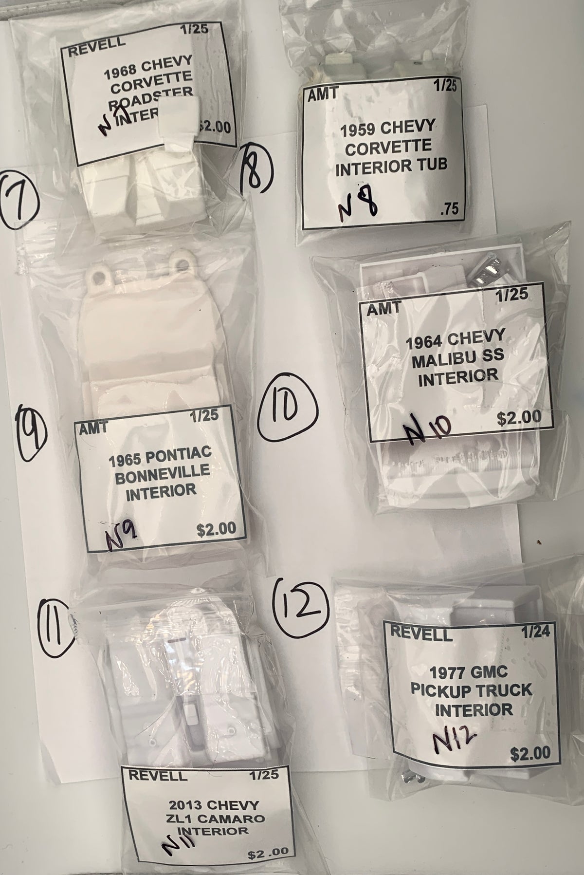 GM INTERIOR PARTS BAGS