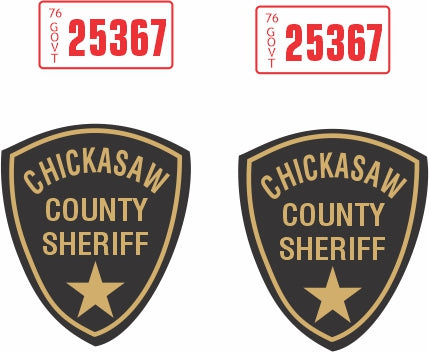 Chickasaw County Sheriff scale model decal