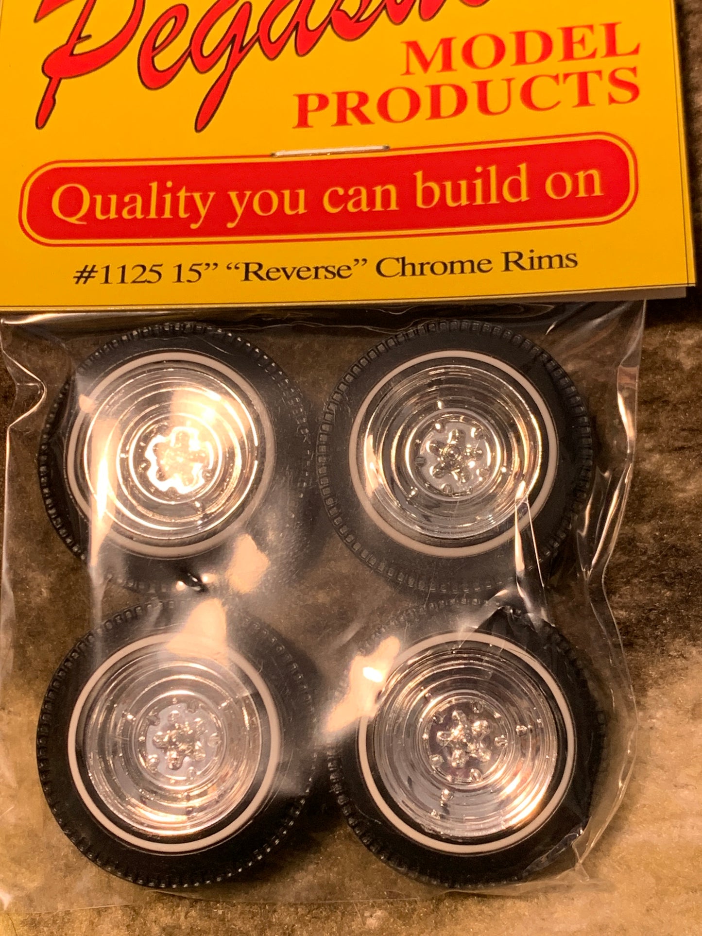 Pegasus #1125 15" Reverse Chrome Rims and tires