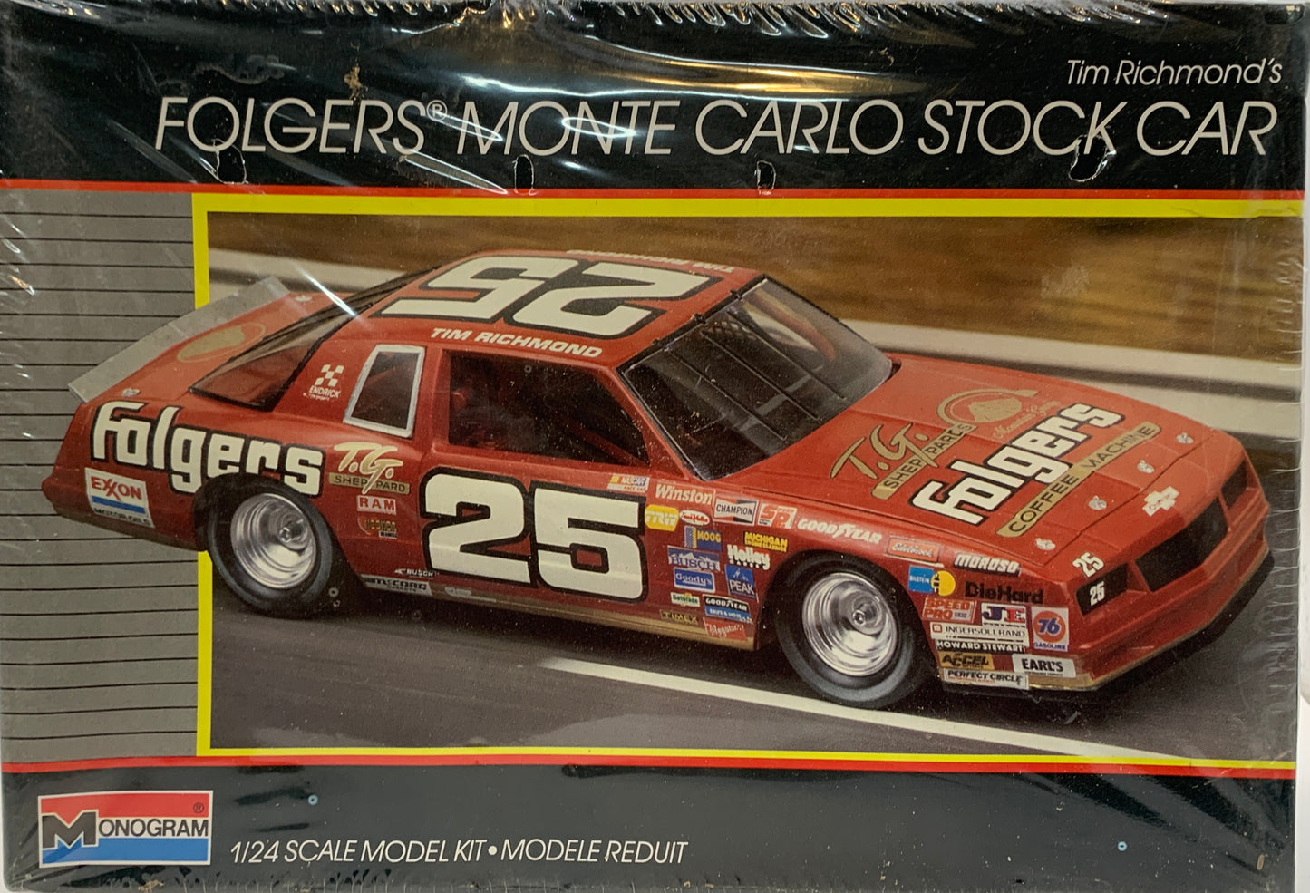 Monogram #25 Tim Richmond’s Folgers Monte Carlo Stock Car, 1/24 Scale Model Kit