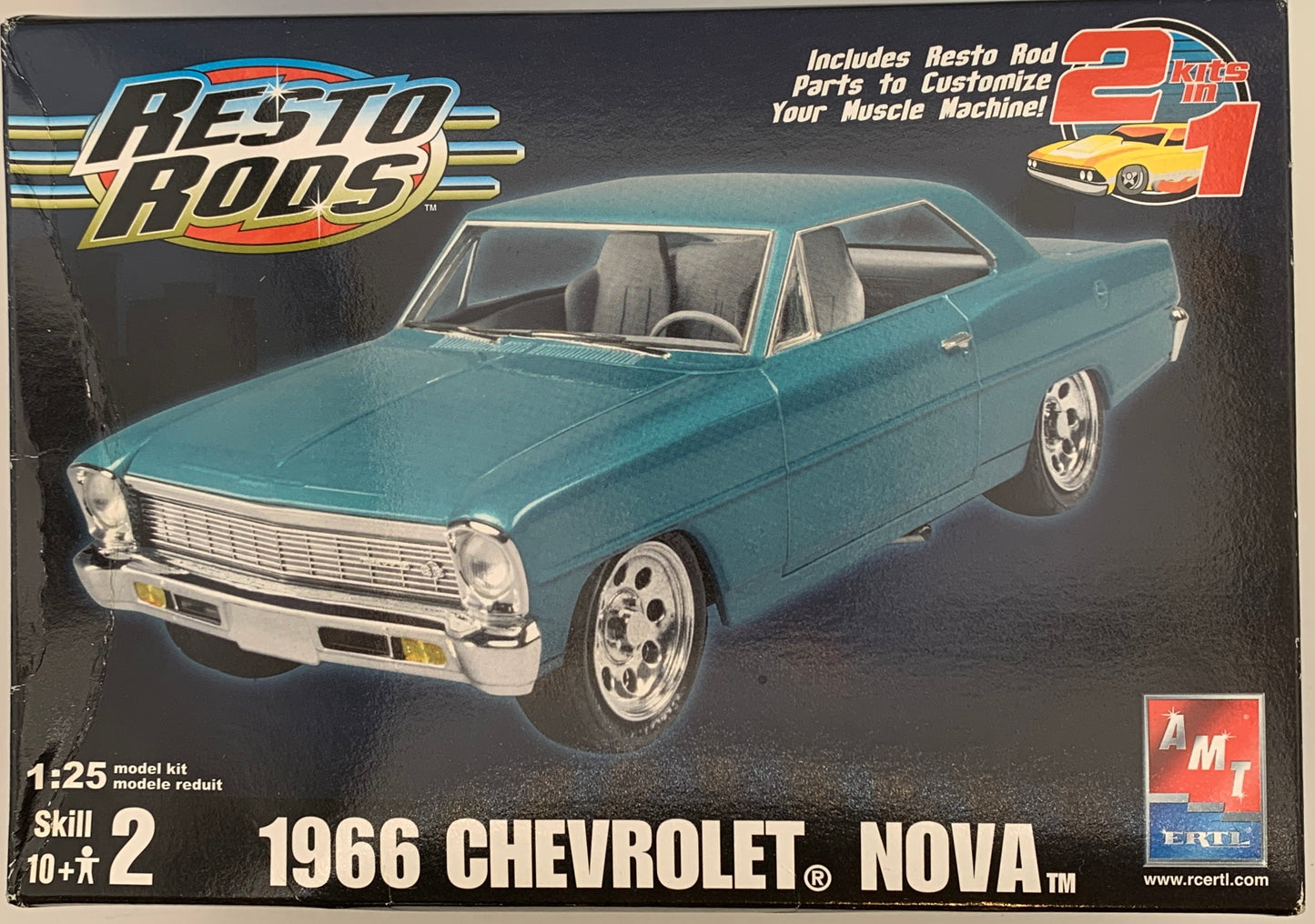AMT Resto Rods 1966 Chevrolet Nova 2 in 1, 1/25 Scale Model Kit