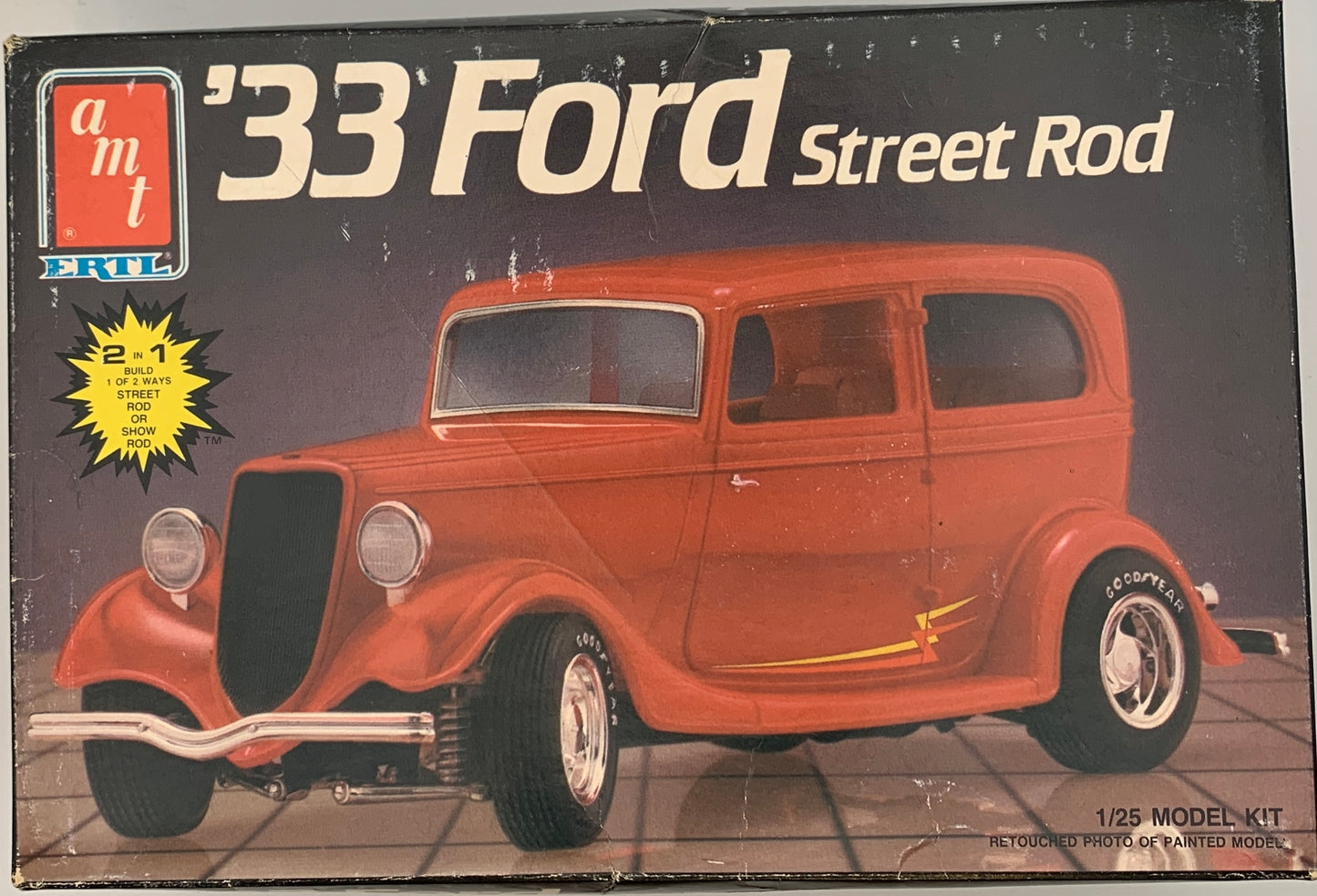 AMT ‘33 Ford Street Rod, 1/25 Scale Model Kit (Open)