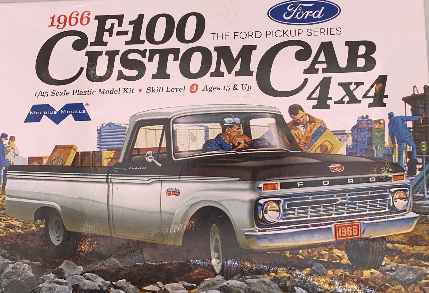 Moebius 1966 Ford F-100 Custom Cab 4x4, 1/25 Scale Model Kit
