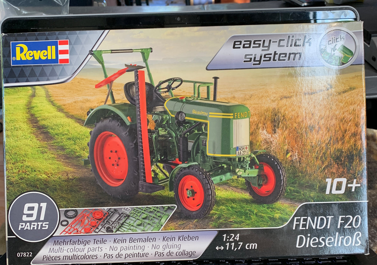 Revell Fendt F20 “Dieselroß” kit #07822 is a 2021 newly tooled 1/24-scale Easy-Click kit
