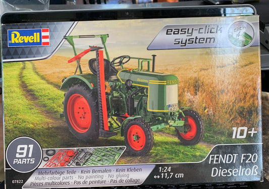 Revell Fendt F20 “Dieselroß” kit #07822 is a 2021 newly tooled 1/24-scale Easy-Click kit