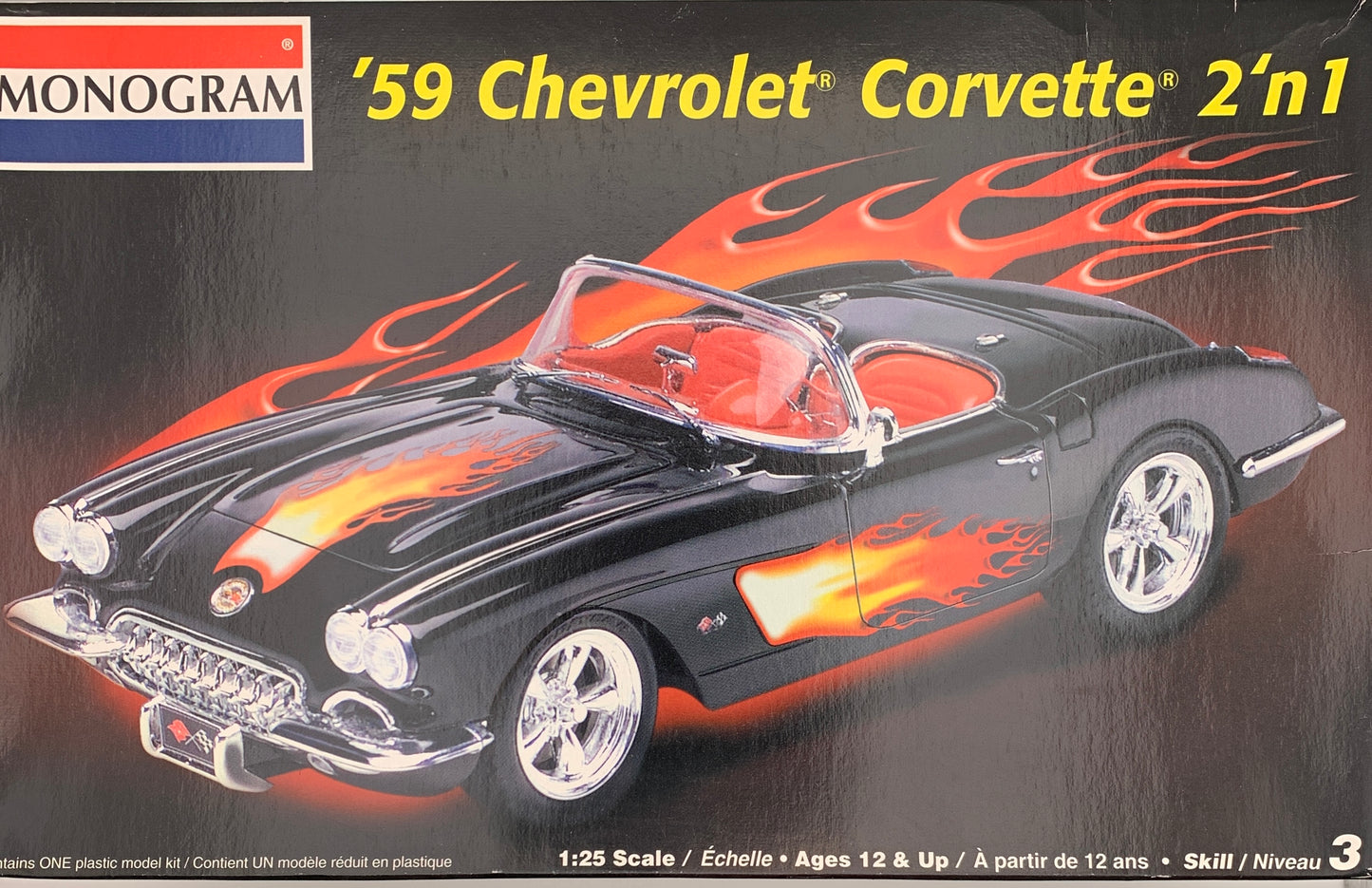 Monogram ‘59 Chevrolet Corvette 2’n 1, 1:25 Scale Model Kit