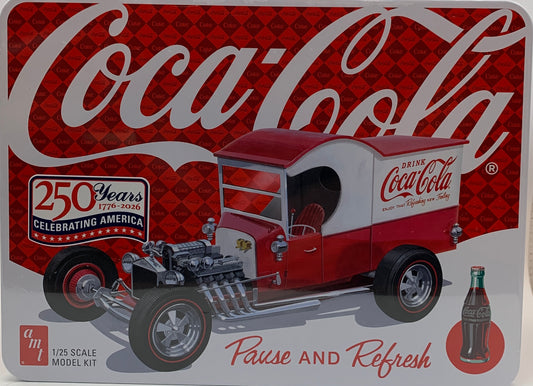 AMT 1925 Ford Model T Coca-Cola Pause and Refresh w/ Metal Tin, 1/25 Scale Model Kit