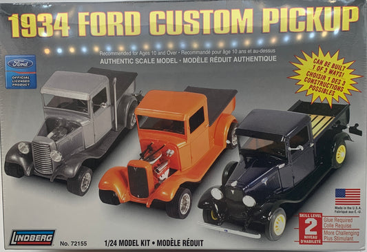 Lindberg 1934 Ford Custom Pickup 3-in-1, 1/24 Scale Model Kit