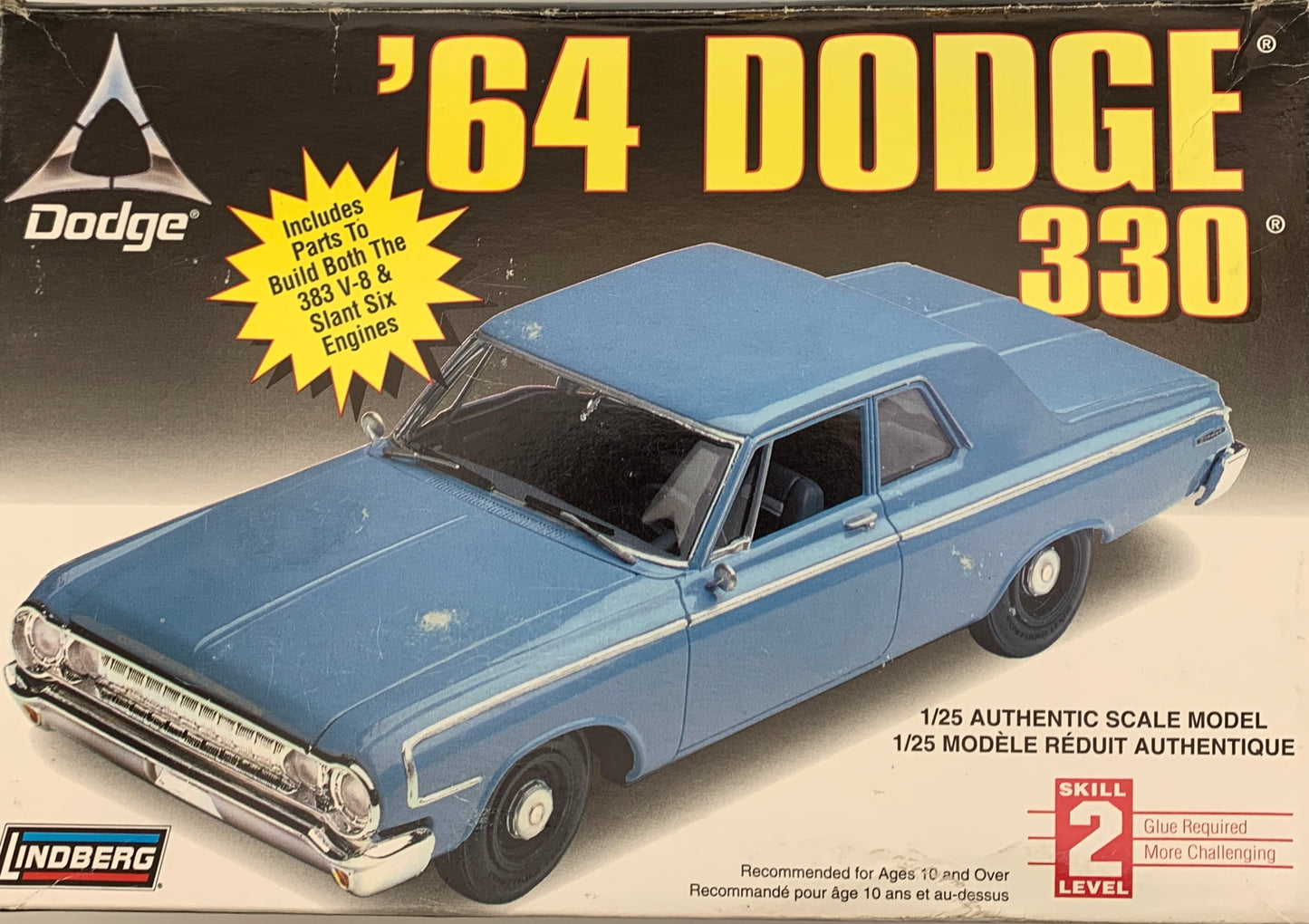 Lindberg ‘64 Dodge 330, 1/25 Scale Model Kit (Open)