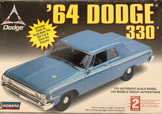 Lindberg ‘64 Dodge 330, 1/25 Scale Model Kit (Open)