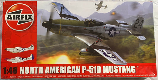 Airfix North American P-51D Mustang, 1:48 Scale Model Kit