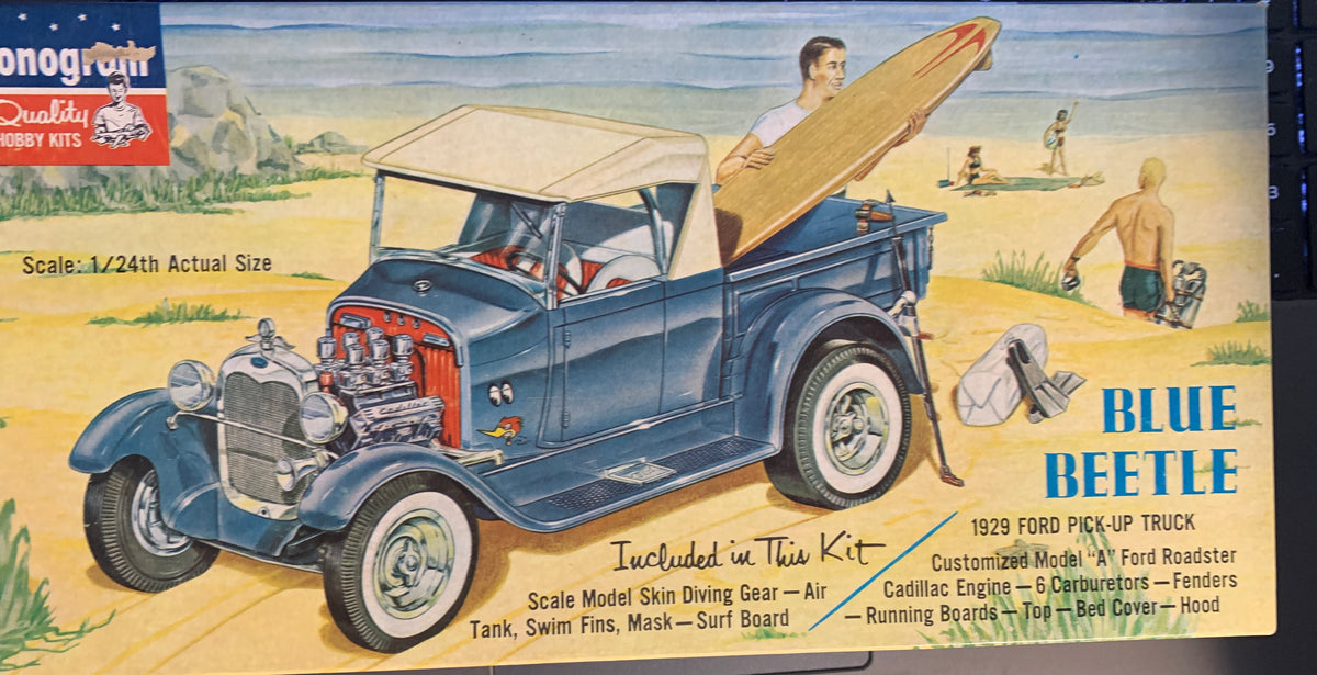 Monogram Blue Beetle PC93-149 is the original 1/24-scale 1929 Ford pickup show rod ki
