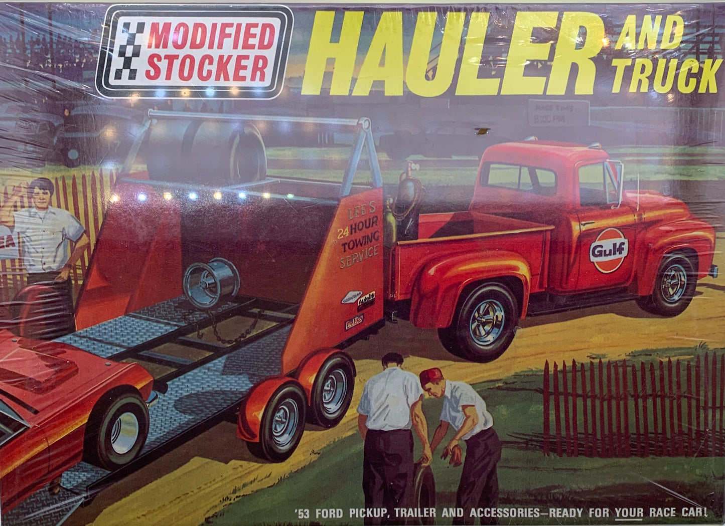 Modified Stocker Hauler and Truck ‘53 Ford Pickup, Trailer, and Accessories, 1/25 Scale Model Kit