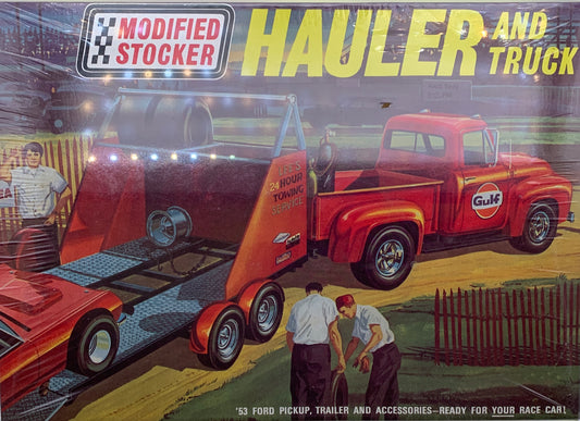 Modified Stocker Hauler and Truck ‘53 Ford Pickup, Trailer, and Accessories, 1/25 Scale Model Kit