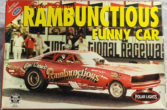 Polar Lights Gene Snow’s Rambunctious Funny Car, 1/25 Scale Model Kit