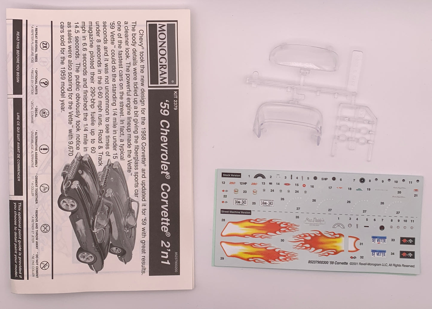 Monogram ‘59 Chevrolet Corvette 2’n 1, 1:25 Scale Model Kit