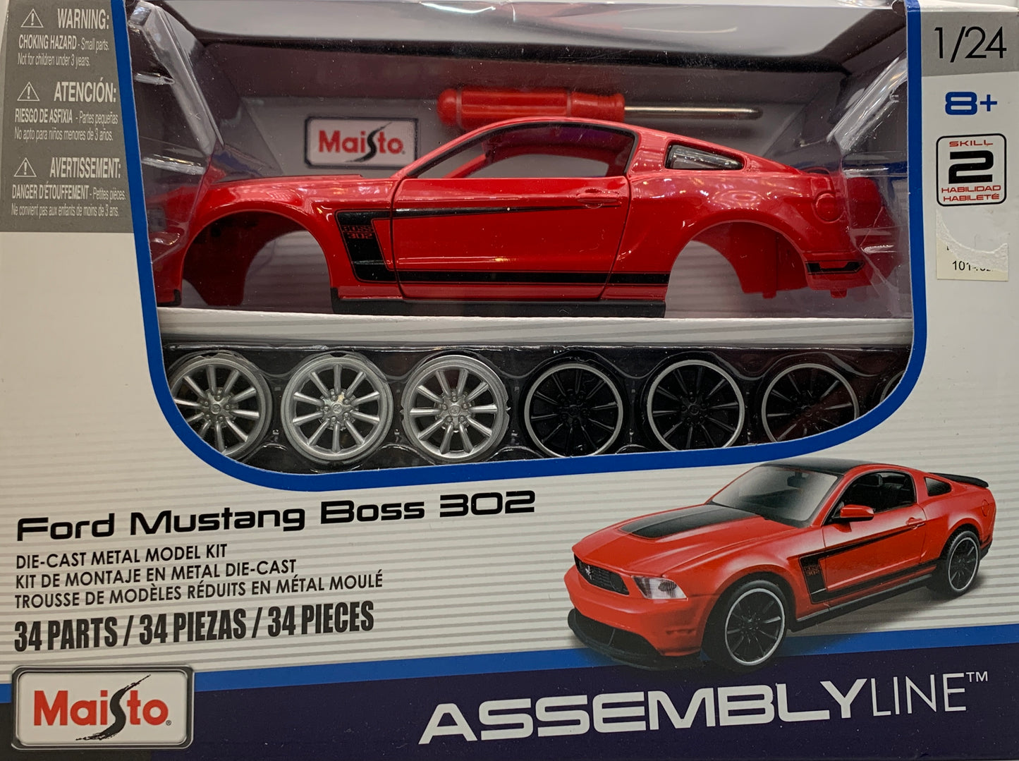 Maisto Assembly Line Die-Cast Ford Mustang Boss 302, 1/24 Scale Model Kit