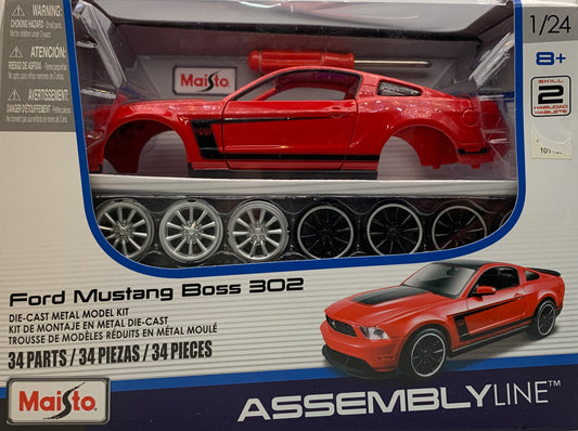 Maisto Assembly Line Die-Cast Ford Mustang Boss 302, 1/24 Scale Model Kit