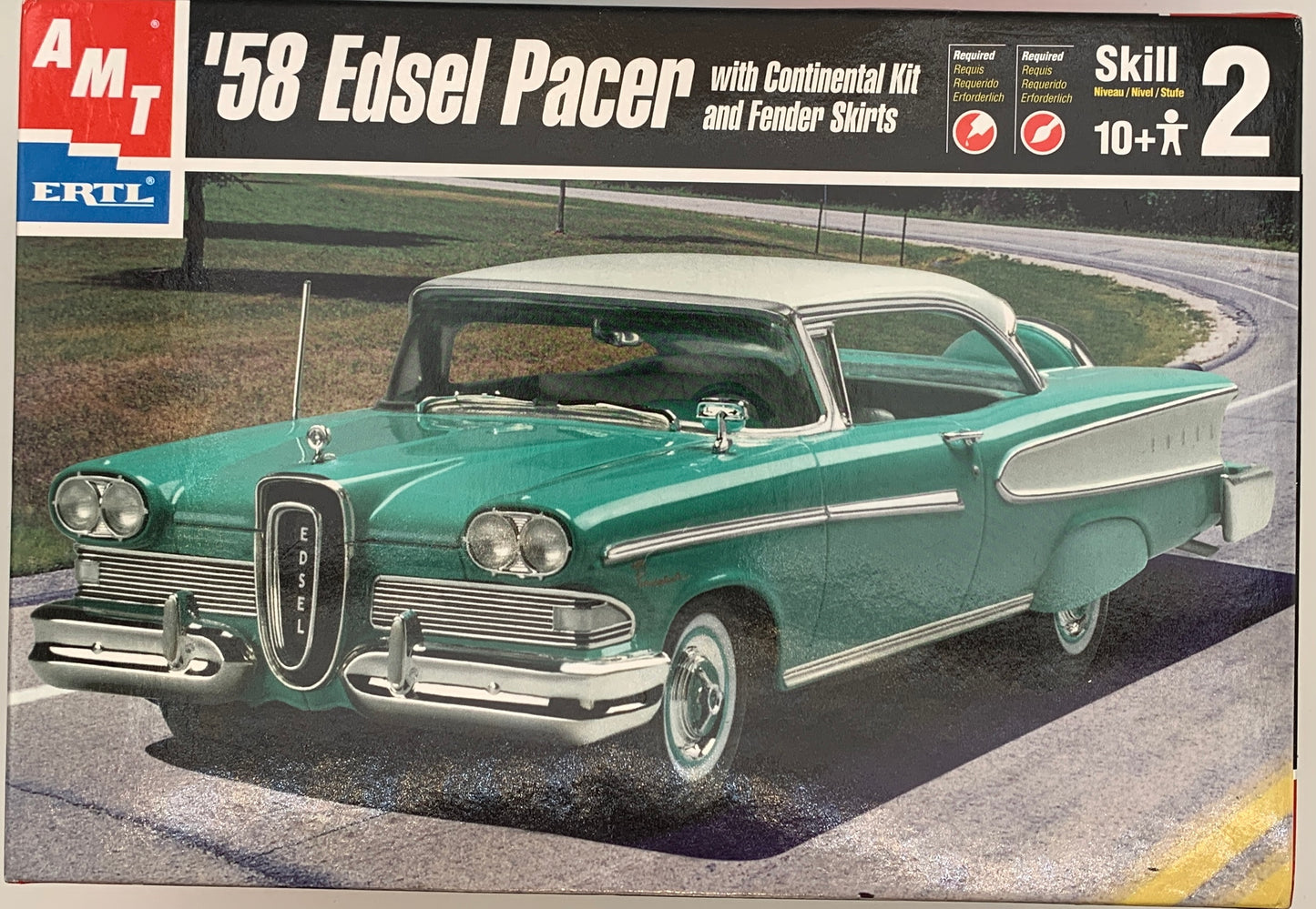 AMT ‘58 Edsel Pacer with Continental Kit and Fender Skirts, 1/24 or 1/25 Scale Model Kit