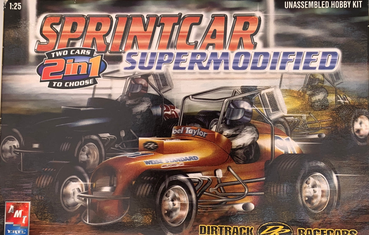 AMT 2-in-1 Sprintcar / Supermodified Dirtrack Racecars, 1/25 Scale Model Kit