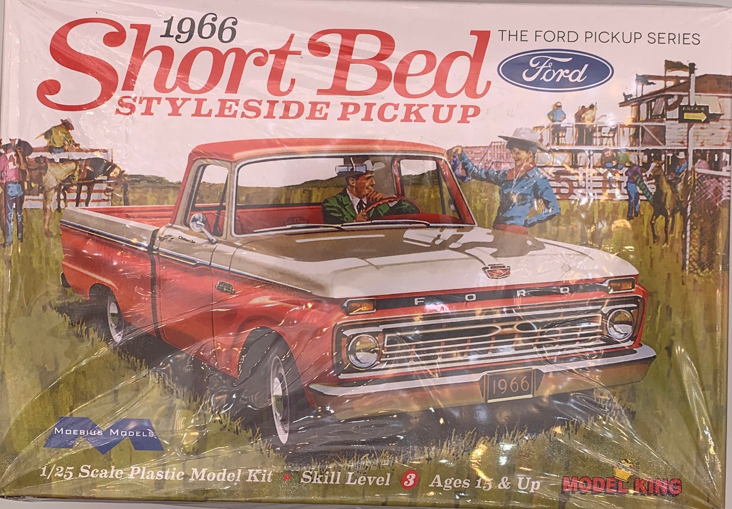 Moebius 1966 Ford Short Bed Styleside Pickup, 1/25 Scale Model Kit