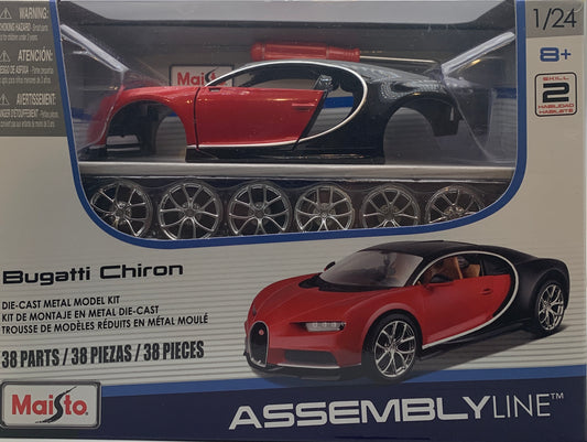 Maisto Assembly Line Die-Cast Bugatti Chiron, 1/24 Scale Model Kit