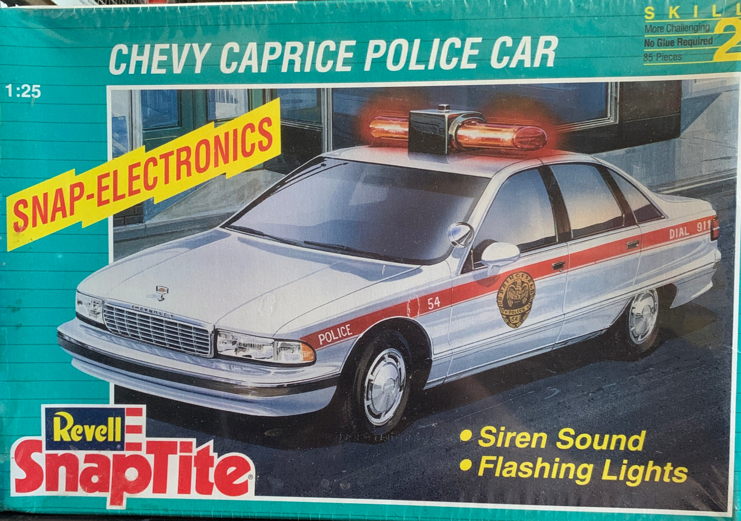 Revell SnapTite Chevy Caprice Police Car, 1/25 Scale Model Kit