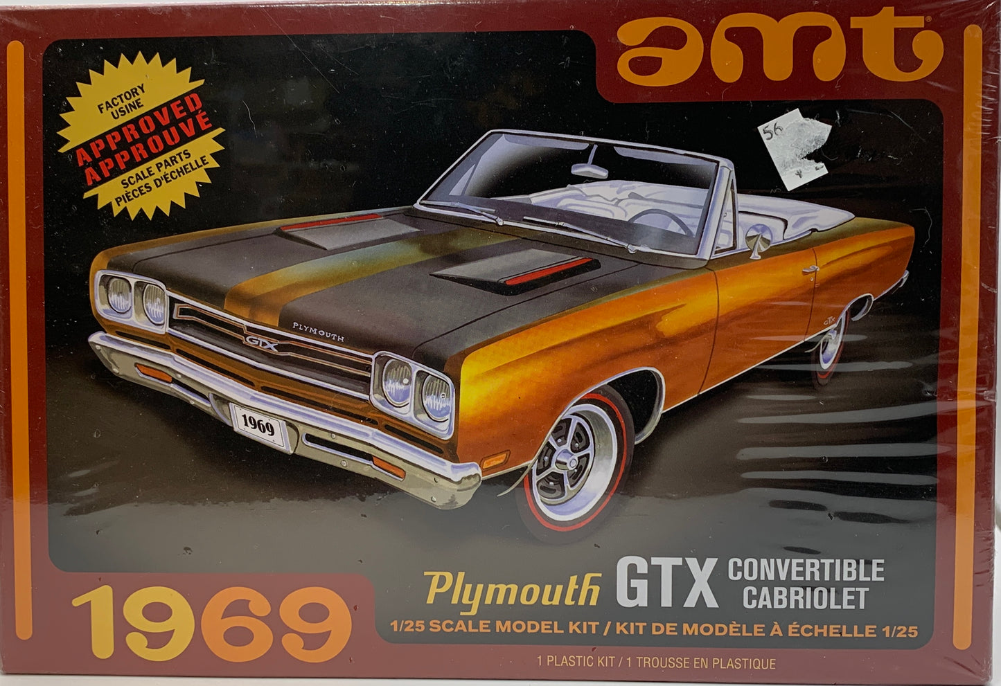 AMT 1969 Plymouth GTX Convertible, 1/25 Scale Model Kit