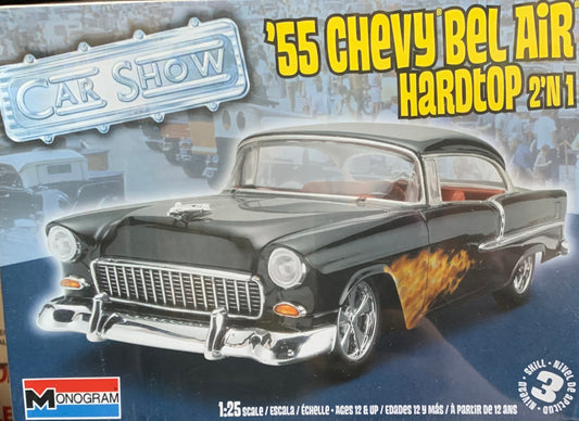 Monogram ‘55 Chevy Bel Air Hardtop 2-n-1, 1/25 Scale Model Kit