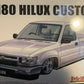 Aoshima #20090 RN80 Hilux Custom is a 1/24 scale Toyota pickup kit.
