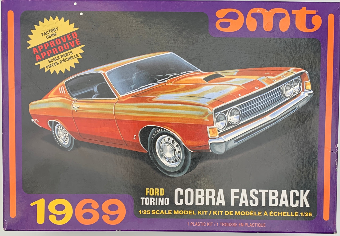 AMT 1969 Ford Torino Cobra Fastback, 1:25 Scale Model Kit
