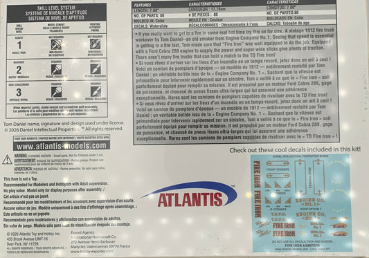 Atlantis Tom Daniel Fire Iron, 1:24 Scale Model Kit (#M7530)