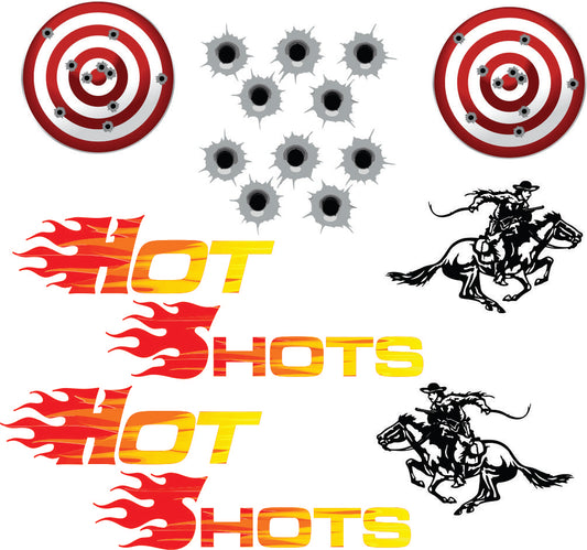 Hot shot style water slide decal