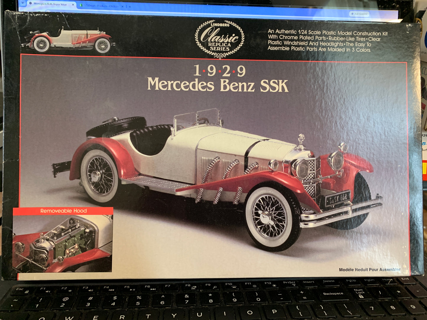 Lindberg 1929 Mercedes-Benz SSK Sports Roadster kit #6601, 1/24 scale