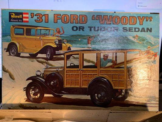 Revell 1931 Ford Woody or Tudor Sedan kit #H-1275:200 is the original 1964 issue, 1/25 scale.