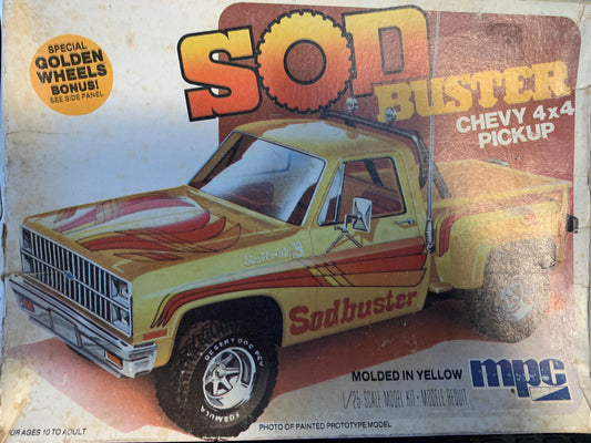 MPC Sod Buster Chevy 4×4 Pickup, kit 1-0440, original 1980 issue, 1/25 scale.
