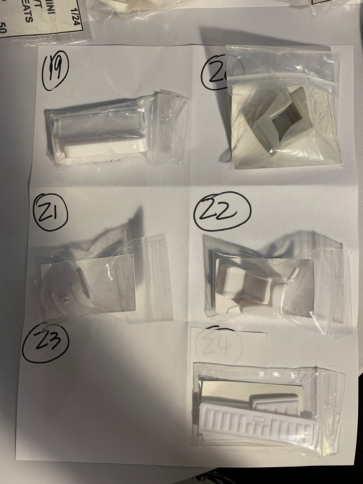 GM Seats Model Kit Parts